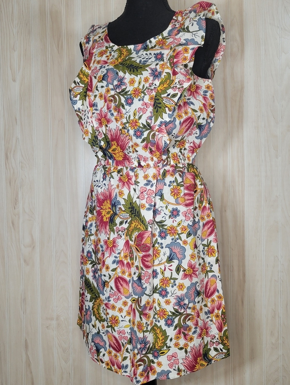 City Streets Boho Floral Sleeveless Mini Dress Sz Med
